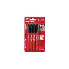 MILWAUKEE - Marcador de Punta Fina Color Negro Paquete por 4uni