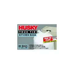 HUSKY - Bolsa de Basura para Cocina en Color Blanco de Polietileno con Capacidad de 13 Galones