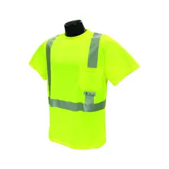 RADWEAR - Camiseta de Seguridad Radians L Verde con Manga Corta y Ribete Reflectivo