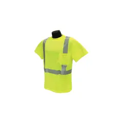 RADWEAR - Camiseta de Seguridad Radians M Verde con Manga Corta y Ribete Reflectivo