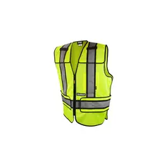 RADIANS - Chaleco DSV421 Verde Ajustable con Cierre Zip and Rip para Alta Visibilidad