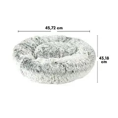 SLUMBER PET - Cama Redonda de Felpa para Perro Con Cubierta de Poliéster de 45.72cm de Largo y 43.18cm de Ancho