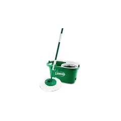 LIBMAN - Trapeador Giratorio con Balde en Microfibra y Metal para Limpieza de Pisos
