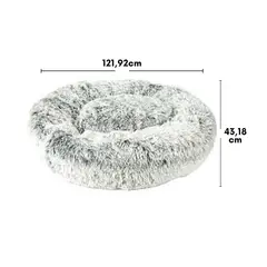 SLUMBER PET - Cama Redonda de Peluche para Perro Con Cubierta de Poliéster de 121.92cm de Largo y 43.18M Ancho