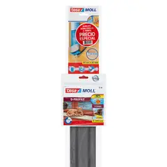 TESA - Perfil Flexible Puerta Doble Rollo Gris + Burlete D Café 6M