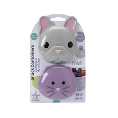 MELII - Recipientes Buldog y Gato 232 ml Set de 2
