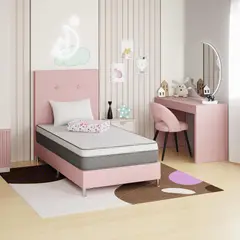 KAIU HOME - Combo para Niña Base + Cabecero + Colchón + colcha + Almohada 100X190