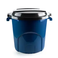 ENERGY PLUS - Caneca Tanque Multiuso Plástico 50 Litros Con Tapa y Manijas Azul