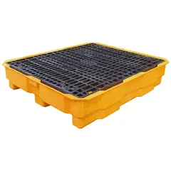 SOLIPLAST - Estiba Plástica Antiderrame 3 Tambores 110x130x25.8 Contención Líquido 215Lt