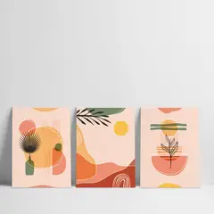 BE AND BEE - Tríptico Hojas Boho