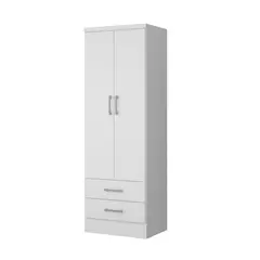 BERTOLINI - Closet Armario en Mdp 60Cm 2 Puertas 2 Gavetas Blanco