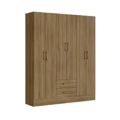 BERTOLINI - Closet Armario en Mdp 150X182Cm 6 Puertas 2 Cajones Noce
