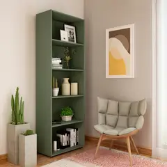 BERTOLINI - Biblioteca Estantería Librero En Mdp 60Cm 5 Estantes Menta
