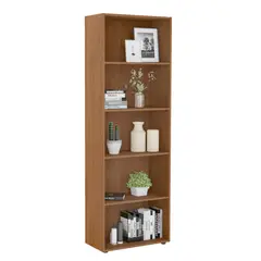 BERTOLINI - Biblioteca Estantería Librero en Mdp 60cm 5 Estantes Cerezo