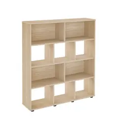 BERTOLINI - Biblioteca Estantería Librero en Mdp 91cm 10 Compartiientos Natural