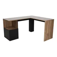 MADERKIT - Escritorio en L Kioto 73X140X121Cm Café Wengue