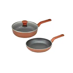 IMUSA - Set Sartén Profundo 24 cm Tapa Vidrio + Sartén 24 cm Edición 90 Años