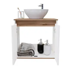 MADERKIT - Mueble De Lavamanos Elevado Cloe 55x60x42Cm Color Duna Blanco