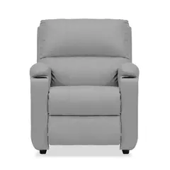 ELITE LIVING - Silla Reclinable Alan 1 Puesto Estática Cuero S Gris