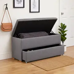 DKO DESIGN SAS - Puff baul organizador zapatero 46x100x40cm gris