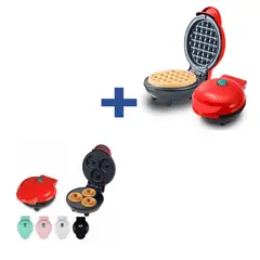 52 BITS - Kit de Reposteria y Cocina Mini Maquina de Donas + Mini Waflera