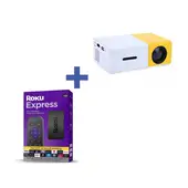 52 BITS - Kit Cine En Casa Proyector Video Beam Yg300 + Roku Express
