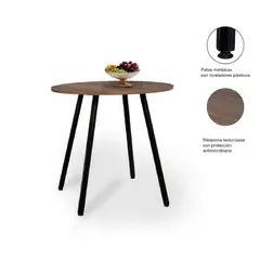 DKO DESIGN SAS - Mesa comedor auxiliar redondo 75x80x80cm amaretto