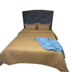 DUVET DOBLE FAZ - Funda Duvet Unicolor Doble Faz Cama Sencilla Mostaza-Gris