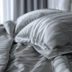 DUVET A RAYAS - Funda Cama Doble Color Gris