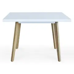 ELITE LIVING - Mesa Comedor Seul 4 puestos Natural Blanco
