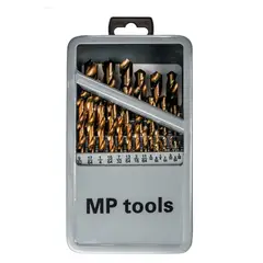MP TOOLS - Juego de Brocas 29 Piezas en Caja Metálica para Taladro 1/16 a 1/2"