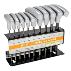 MP TOOLS - Juego de Llaves Allen en T 10 Piezas 2-10 mm con Soporte