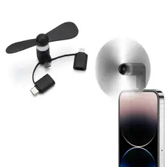 GENERICO - Ventilador para Celular 3 en 1 Color Negro Perduoutlet