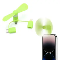 GENERICO - Ventilador para Celular 3 en 1 Color Verde Perduoutlet