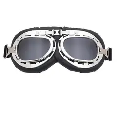 GENERICO - Gafas de Moto Acolchadas Vintage Plateado