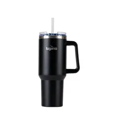 LUGANO - Termo con Pitillo Blizzard 1200ml Negro