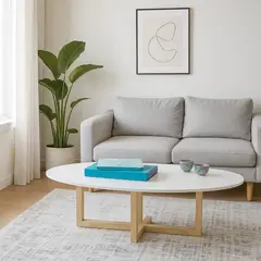 DKO DESIGN SAS - Mesa de centro ovalada roma 30x120x60 blanca