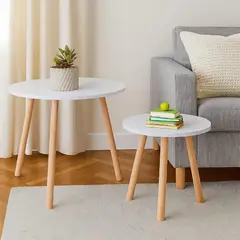 DKO DESIGN SAS - Set x2 mesas de centro eco 40x45x45cm blanca
