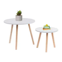 DKO DESIGN SAS - Set X2 Mesa de Centro Eco 40X45X45 Blanca