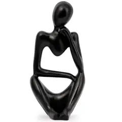 GENERICO - Estatua De Pensador Abstracto Negro