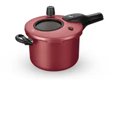 MTA - Olla a Presión Antiadherente Visor 4.5l Cierre Externo Cereza