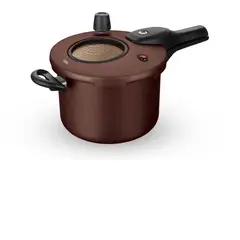MTA - Olla a Presión Antiadherente Visor 4.5l Cierre Externo Chocolate