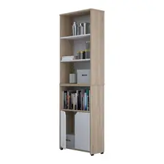 INVAL - Biblioteca Salento 2 En 1 Multiusos 183.5x60x25 cm Arena/Blanco