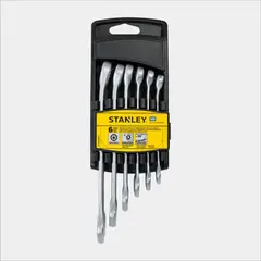 STANLEY - Juego de Llaves Combinadas 6 Piezas Antislip Antideslizantes