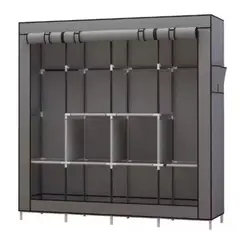 52 BITS - Closet Armario Portátil Grande 6 Estantes de Almacenamiento Gris