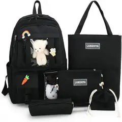 GENERICO - Bolso Oso Set Carrot 4 Piezas Negro