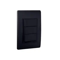BTICINO - Interruptor Triple Conmutable Luzica Negro