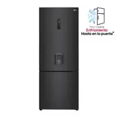 LG - Nevera Congelador Inferior 461 Litros Tipo Europeo DoorCooling Negro Mate Gb45wpt