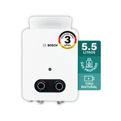 BOSCH - Calentador De Agua 5,5 Litros Tiro Natural De Paso A Gas Natural Vital 1500