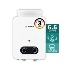 BOSCH - Calentador De Agua 5,5 Litros Tiro Natural De Paso A Gas Natural Vital 1500